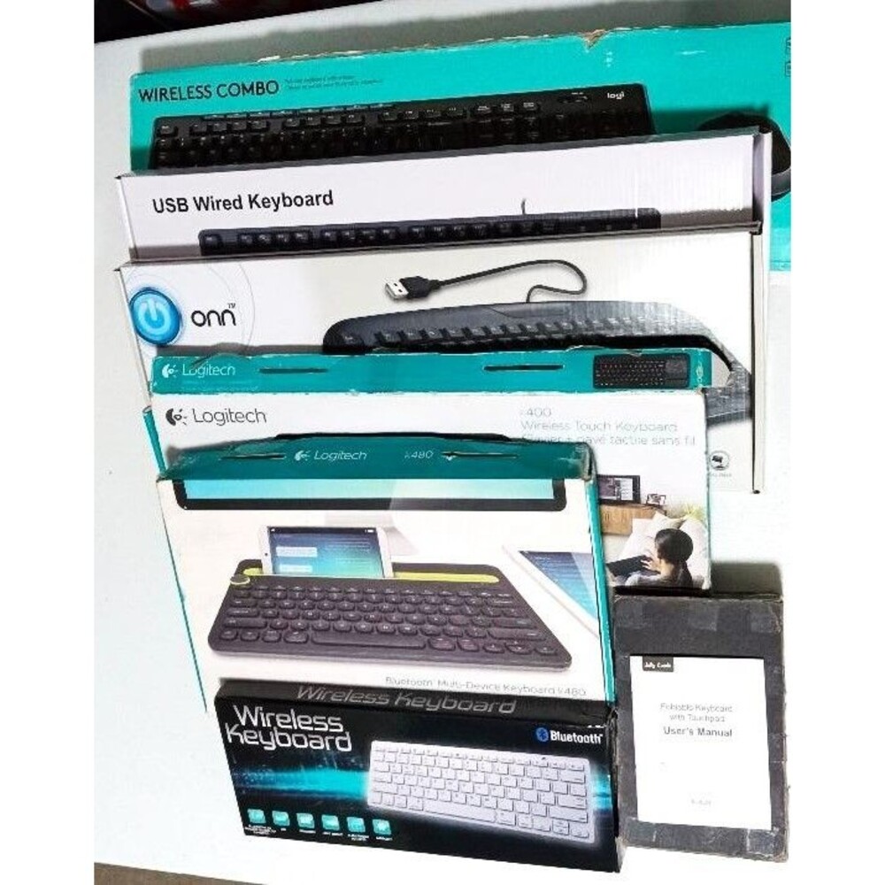 Keyboards: Lot Of Seven – Bluetooth, Wireless & Wired – Open Box & Used - Tested - Picture 1 of 7